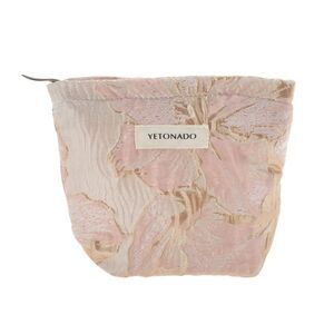 Versatile Embossment Flower Handheld Makeup Bag for Vacation Small Pink